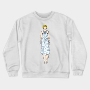 Blue Polkadot Dress Crewneck Sweatshirt